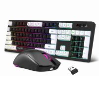 2.4G Gaming Wireless Keyboard and Mouse Set 104 Keys RGB Backlit Two-Color Keyboard and Mouse