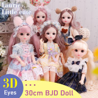 ครบชุด16ตุ๊กตา BJD สำหรับสาวๆ30เซนติเมตรอะนิเมะตุ๊กตา23ร่วมที่สามารถเคลื่อนย้ายร่างกายด้วยกระโปรงหมวกผ้าโพกศีรษะแต่งตัว DIY ของเล่น Reborn Kawaii ~