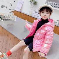 [Childrens clothing] แจ็คเก็ตดาวน์ไลท์สำหรับเด็กผู้หญิงสีสันสดใสชุดกันหนาวเสื้อโค้ทเสื้อผ้าเด็กฤดูใบไม้ร่วงเด็กแบบแฟชั่นเสื้อนอกมีฮู้ดอายุ2-8ปี