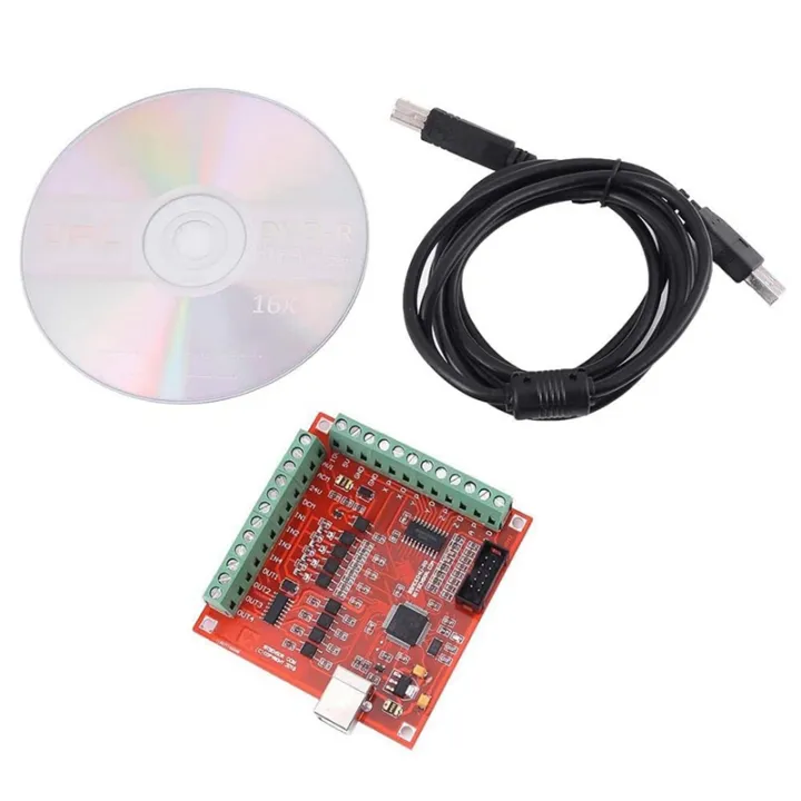 MACH3 USB Motion Controller Card For CNC - 5 Axis, 100KHz Pulse, 12-24V Input With Breakout Board