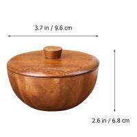 Kitchen Acacia Creative Wooden Practical Rice Bowl Seasoning Bowl Food Container Serving Bowl for Kids Kitchen Restaurant