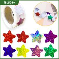 F8C503Y 500Pcs 2.5ซม. ค่ะ สติกเกอร์รางวัลดาว กาวในตัว คละสี สติกเกอร์ประกายสีสันสดใส งานฝีมืองานประดิษฐ์ โรลม้วน สติกเกอร์รางวัลเงา สำหรับเด็กๆ