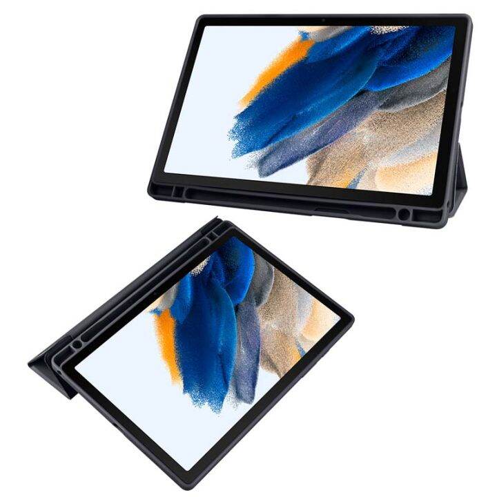 โปร่งใสกันกระแทกเคสสำหรับซัมซุงกาแล็กซีแท็บ-samsung-galaxy-tab-a8-ฝา-sm-x200-x205-x207-pu-มีช่องเสียบปากกา-taba8ที่วางเคสป้องกัน10-5