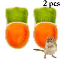 2pcs Pet Feeder ชามให้อาหารหนูแฮมสเตอร์ชามแครอทน่ารักตกแต่งเซรามิคอาหารและชามน้ำสำหรับสัตว์ขนาดเล็ก