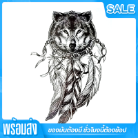 แฟชั่นใหม่ ถูกมาก!!!!!! Temporary tattoo sticker สติีกเกอร์แทททู หมาป่า วินเทจ รอยสักชั่วคราว รอยักปลอม รอยสักเท่ๆ รอยสักแขน ขนาด 15 x 21 เซนติเมตร