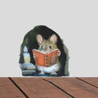 Cartoon Mouse Reading Wall Sticker Kids Room Home Decoration Mural Living Room Bedroom Wallpaper Removable Funny Rats Stickers Wall Stickers  Decals