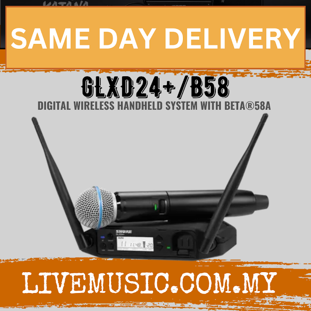 Shure GLXD24+/B58 Digital Wireless Handheld System with Beta 58A