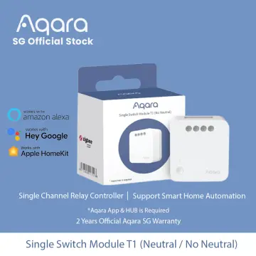 Aqara Single Chiannel Relay Controller T1 Switch module Zigbee 3.0 with /  No Neutral Smart home Timers Remote Control Homekit