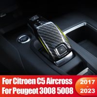 สำหรับเปอโยต์3008 5008 GT Citroen C5แอร์ครอส2017 2018 2019 2020 2021 2022 2023หัวเกียร์รถยนต์ฝาครอบ Gear Head อุปกรณ์ตกแต่ง