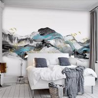 ✽✽ Abstract blue artistic landscape TV background wall professional production mural wallpaper wholesale custom poster photo wall