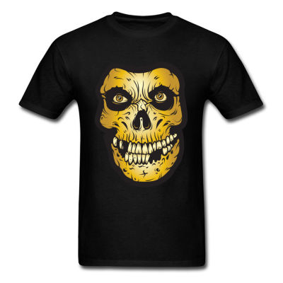 Misfit Halloween Skull Print Mens Tshirts Cotton Crew Neck Tees Gothic Chic Black Hop T Shirt