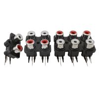 5Pcs 2 Hole 4 Hole 6 Hole RCA Female Socket AV Audio Video input Connector Jack Lotus Row Amplifier Interface PCB Mount