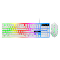 Dropping Ship Tf230 Rainbow Backlight Usb Ergonomic Gaming Keyboard And Mouse Set For Laptop Teclado Y Mouse Mecánicos Con Cable