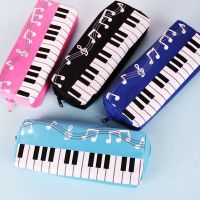 【DT】hot！ Creative Novelty Student Pencil Case Square Single Layer Oxford Cloth Pen Bag for Girls Boy Musical Note Piano Stationery Pouch