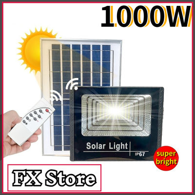 Solar light 1000W ไฟโซล่าเซลล์ ซื้อ 1 แถม 1 โคมไฟโซล่าเซลล์ ไฟสปอตไลท์ ไฟกลางแจ้งกันน โซล่าเซลล์