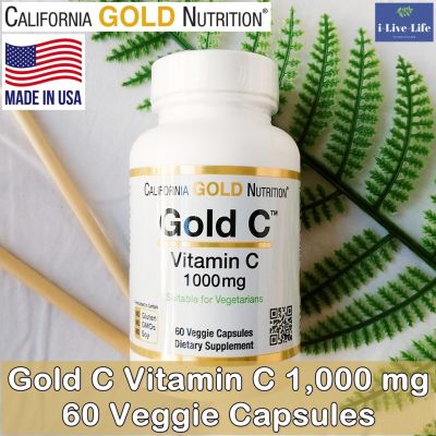 70% OFF ราคา Sale!!! โปรดอ่าน EXP: 01/2024 วิตามินซี Gold C Vitamin C 1,000 mg 60 Veggie Capsules - California Gold Nutrition