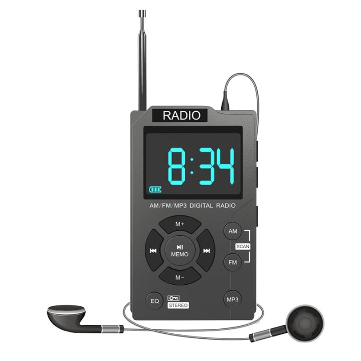 portable-mini-radio-gray-plastic-pocket-am-fm-digital-radio-receiver-tf-card-mp3-music-player
