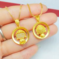 ZZOOI Small design gold-plated smiling face cute Buddha pendant small Maitreya pendant gold imitation female necklace