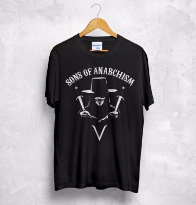 Kaus O-Neck Kaus Anak-Anak Anarchisme Kaus Atasan Anarchisme Anonim 4Chan Hacktivism V Untuk Vendetta Pria Keren T Shirt Klasik S-4XL-5XL-6XL