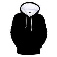 Sudadera con capucha 3d monocromática para hombre y mujer, ropa de calle colorida, Xxs 3D Sudadera con capucha negra, nueva moda de otoño