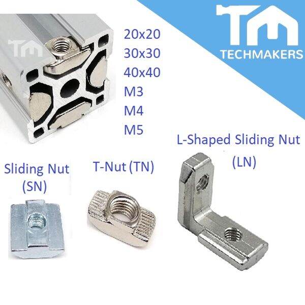 Sliding Slide Nut (SN) / TNut (TN) / LShaped Sliding Nut (LN) For