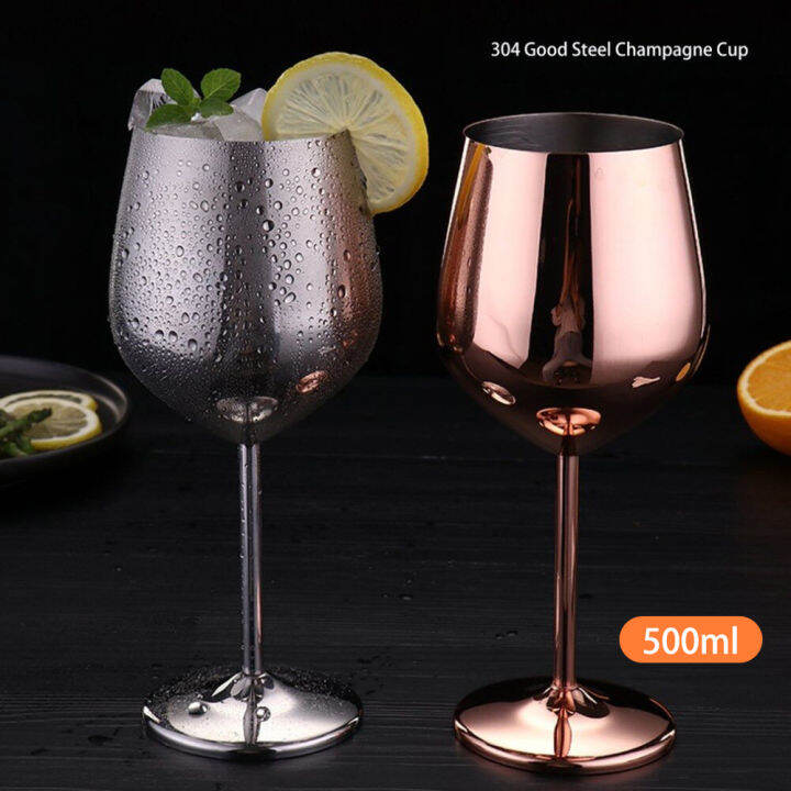 Mi.more 500ml Gelas Wine Goblet Stainless Gold Silver Rose Gold / Wine ...