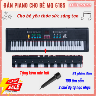 TẶNG KÈM MIC Đàn đồ chơi cho bé HQ 6185, mẫu đàn piano có nhạc có đèn xinh thumbnail