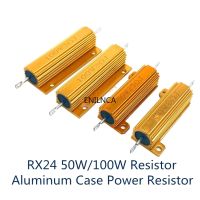 50W 100W Aluminum Power Metal Shell Case Wirewound Resistor 0.01R 100K 1 6 8 10 20 200 500 1K 10K Ohm Resistance RX24