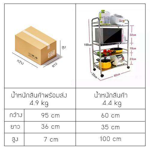 ชั้นวางสแตนเลส-201-ชั้นวางอเนกประสงค์ในห้องครัว-4ชั้น-รุ่น-cb0042-ss201-l460