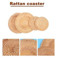 8 Pack Handwoven Rattan Coasters,Table Woven Trivet for Hot Dishes Plates Cup,Pot Holder for Table,Heat Resistant Mats