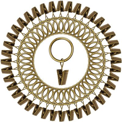 40 Pack Vintage Curtain Clips, Strong Metal Decorative Rustproof Drapery Curtain Ring with Clip Bronze Color