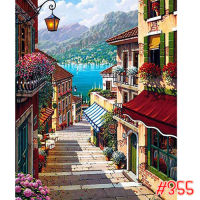 355 ภาพระบายสีตามตัวเลข รูปวาด ขึงเฟรมไม้ HOME DIY ?สินค้าอยู่ไทยพร้อมส่ง? ภาพวาดระบายสี ภาพวาดสีน้ำมัน ขนาด40x50cm