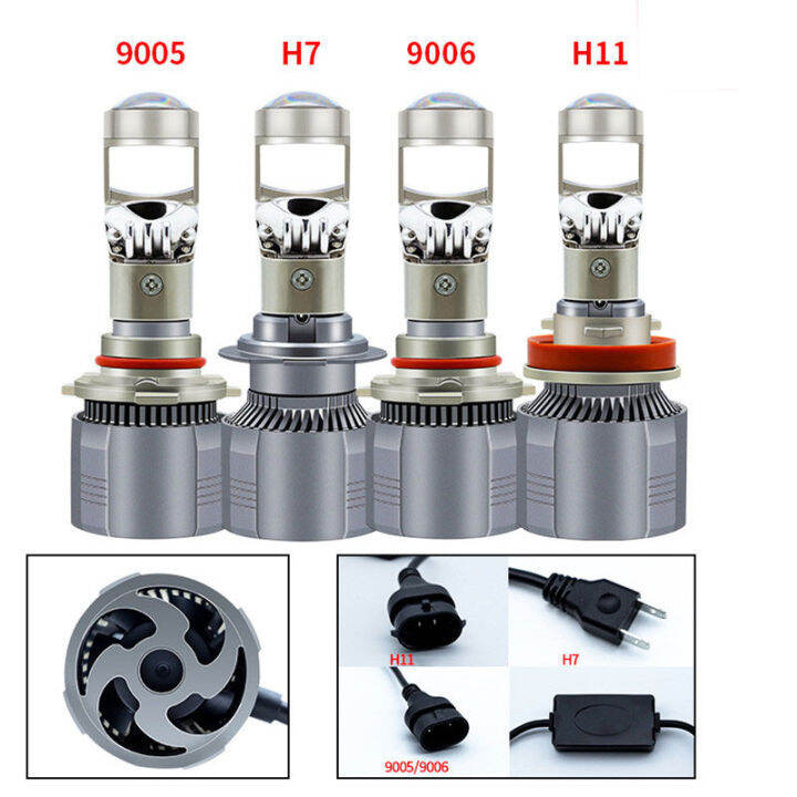 2pcs Canbus Lamp H4 H7 LED Super Mini Projector Len H11 H8 H9 9005 9006