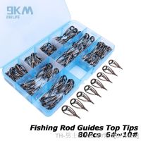 hot【DT】✺◑  80Pcs Fishing Rod Guides Spinning Bait Casting Sea Top Tips With 1.8-3.2mm