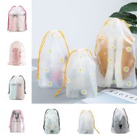 Storage Bag Frosted Drawstring Bags Transparent Shoes Organizer Clothes Packaging Storage Travel Pocket Portable Clear Pouches