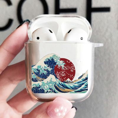 Cute Blue Wave Cover For Airpods 2 1 3 Earphone Coque Soft TPU Fundas Airpods Pro 2nd Air Pods 3 Cases Earpods Apple Airpod Box Headphones Accessories