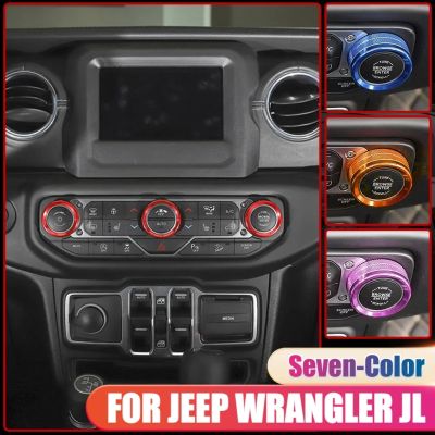 huawe Air Conditioner Switch Knob Covers Ring for Jeep Wrangler 2018-2023 Auto Menu Knob Switch Cover Trim Interior Decor Accessories