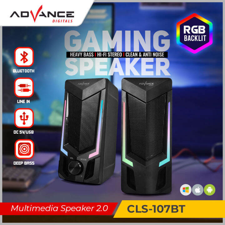 Advance Gaming Speaker CLS107BT RGB Gaming Speaker Bluetooth Portable