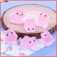 YIQIHE 20Pcs เรซิน หมูคาวาอี้ สีชมพูอมชมพู มินิมินิ หมูการ์ตูน น่ารักน่ารักๆ งานฝีมือสมุดติดรูป หุ่นขนาดเล็ก ตกแต่งบ้านตุ๊กตา