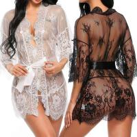 ZZOOI New Sexy Woman Plus Size Underwear Lace Ruffled Hollow Robe Babydoll Woman Underwear Pajamas Evening Dress  Sex Clothes