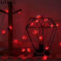 LITAKE โคมไฟสตริงไฟ Led เทศกาลกันน้ำลูกปัดสไตล์จีน,จี้องค์ประกอบตกแต่งพื้นหลังสำหรับงานแต่งงานร้านอาหารบ้าน