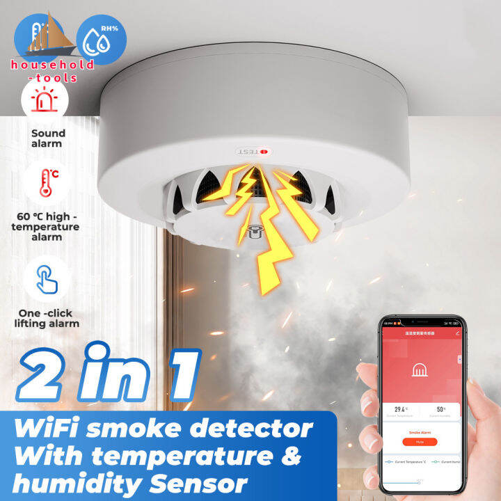 【💕Ready Stock+COD🎉】householdtools WiFi Indoor Smoke Detector