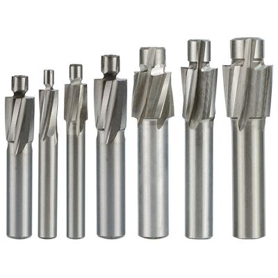 Guide Slotted Countersunk Die M3-M12 Milling Cutter 7 Pieces of 4-Tooth High-Speed Steel Milling Cutter