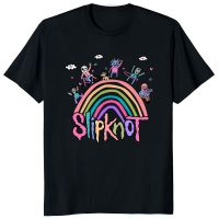 เสื้อยืดคู่รักเสื้อยืดพิมพ์ลายการ์ตูน Slipknots สำหรับผู้ชายและผู้หญิงเสื้อยืดพิมพ์ลายคอกลมสำหรับผู้ชายและผู้หญิงเสื้อยืดแขนสั้นแนวร็อคเสื้อยืดสไตล์ลำลอง