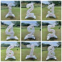 32inch Standing Number Balloons 0-9 White Crown Birthday "Happy Birthday" DIY Balloons Birthday Party Celebration Decoration Balloons