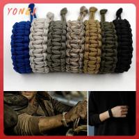 YONGJ 1PC 7 สี ปรับได้ ทอผ้า สร้อยข้อมือฉุกเฉินเอาตัวรอด สายพาราคอร์ด เครื่องมือเดินป่าตั้งแคมป์ 550 สร้อยข้อมือ Paracords