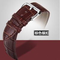 ❀❀ Suitable for universal leather watch strap accessories cowhide butterfly buckle chain men and women sweatproof waterproof 20 22mm