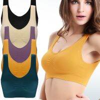 Womens seamless Bra chest sleep yoga sports bra vest Big Size Top Cotton Bralette No pad Brassiere Underwear