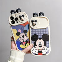 ลายมิคกี้ลายการ์ตูนน่ารักสดใสหู3D สำหรับ IPhone 14,13,12,11 Pro Max สำหรับเคสโทรศัพท์แฟชั่นสุดสร้างสรรค์