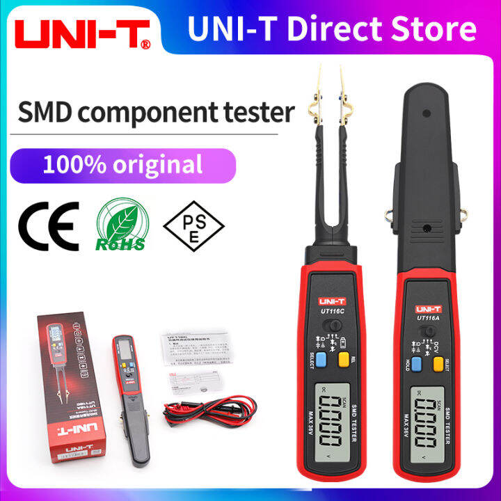 UNI-T Ut116c Smd Tester 36V Voltan Bateri Pengukuran Rotable Tweezer ...